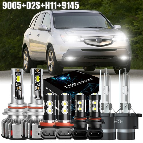 For 2007-2013 Acura MDX - 8PCS Front LED HID Headlights Daytime Fog Light Bulbs - Bild 1 von 19