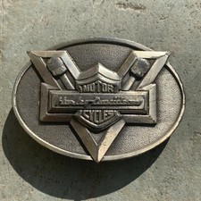 1983 Harley Davidson Anniversary V Twin Belt Buckle Biker Engine Motorcycle