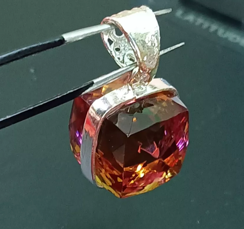 Certified 52.65 Ct Cube Natural Zultanite 925 Silver Pendant Loose Gemstone A+ - Picture 4 of 8