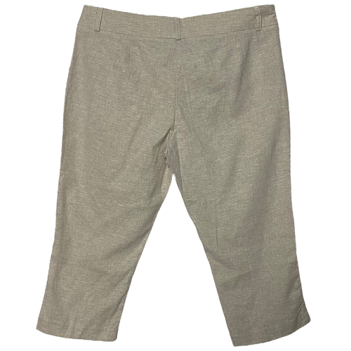 In Moda Women Pants Capri Houndstooth 2 Pocket Tan 12 NEW - Picture 3 of 6