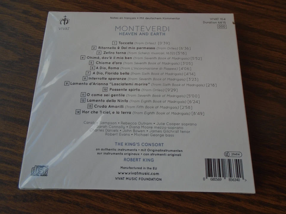 MONTEVERDI: HEAVEN AND EARTH - The King's Consort - New Sealed CD - Image 2 of 3