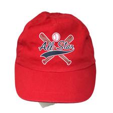 Unbranded Boy's Fitted Hat Brilliant Red Size OS Baseball All Star Logo