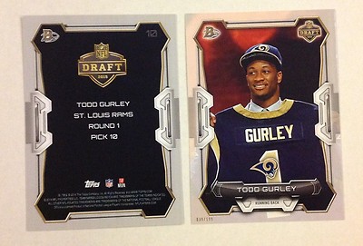 Todd Gurley RC #10 Rams / Georgia # Ed / 199 Hergestellt 5x7 2015 Bowman Draft