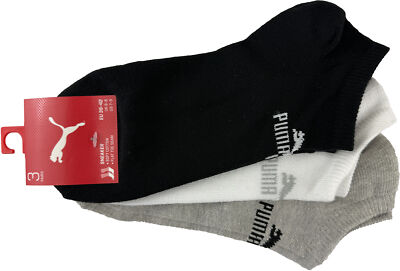 Puma Sneaker Socken 6 / 12 / 18 Paar Herren Damen schwarz weiß mix Kurzsocken