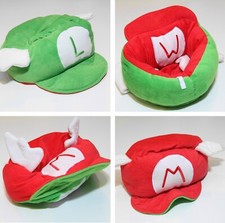 🔥INTERCAMBIABLE Super Mario Luigi Disfraz Juegos con disfraces Gorra Ala 18" Halloween