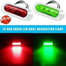 2X LED Signal Nav Navigation-Lights Strip-Port Starboard Marine Boat Red Green