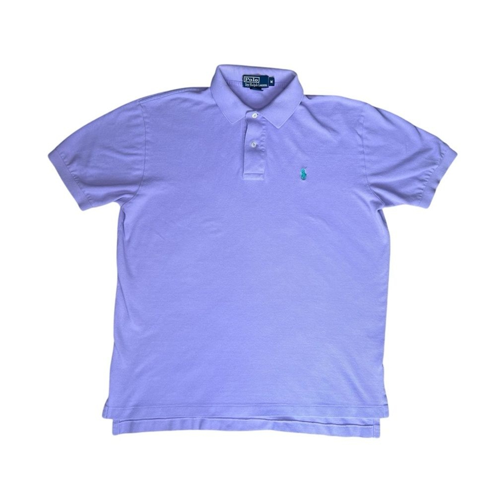 Polo Ralph Lauren camicia uomo media viola chiaro polo verde pony preppy