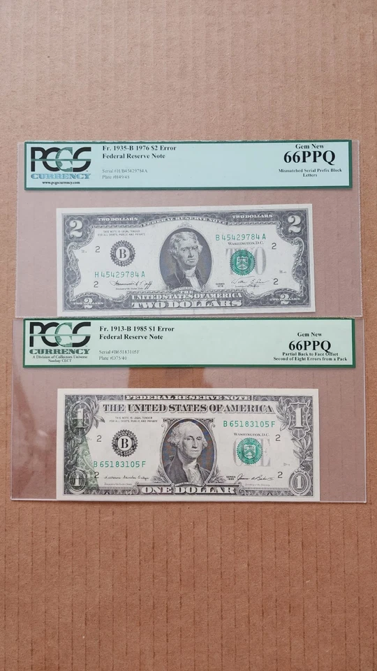 $1-$2-$5-$10-$20-$50-$100 FRN ERROR NOTE PCGS66PPQ - Image 2 of 4