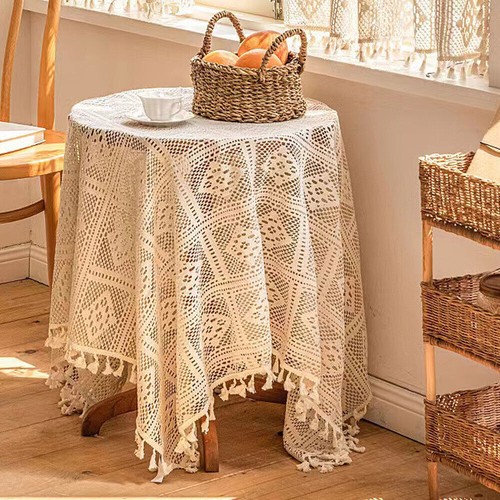 Vintage Cotton Crochet Lace Tablecloth Dining Table Cover Wedding Party Decor - Picture 48 of 56