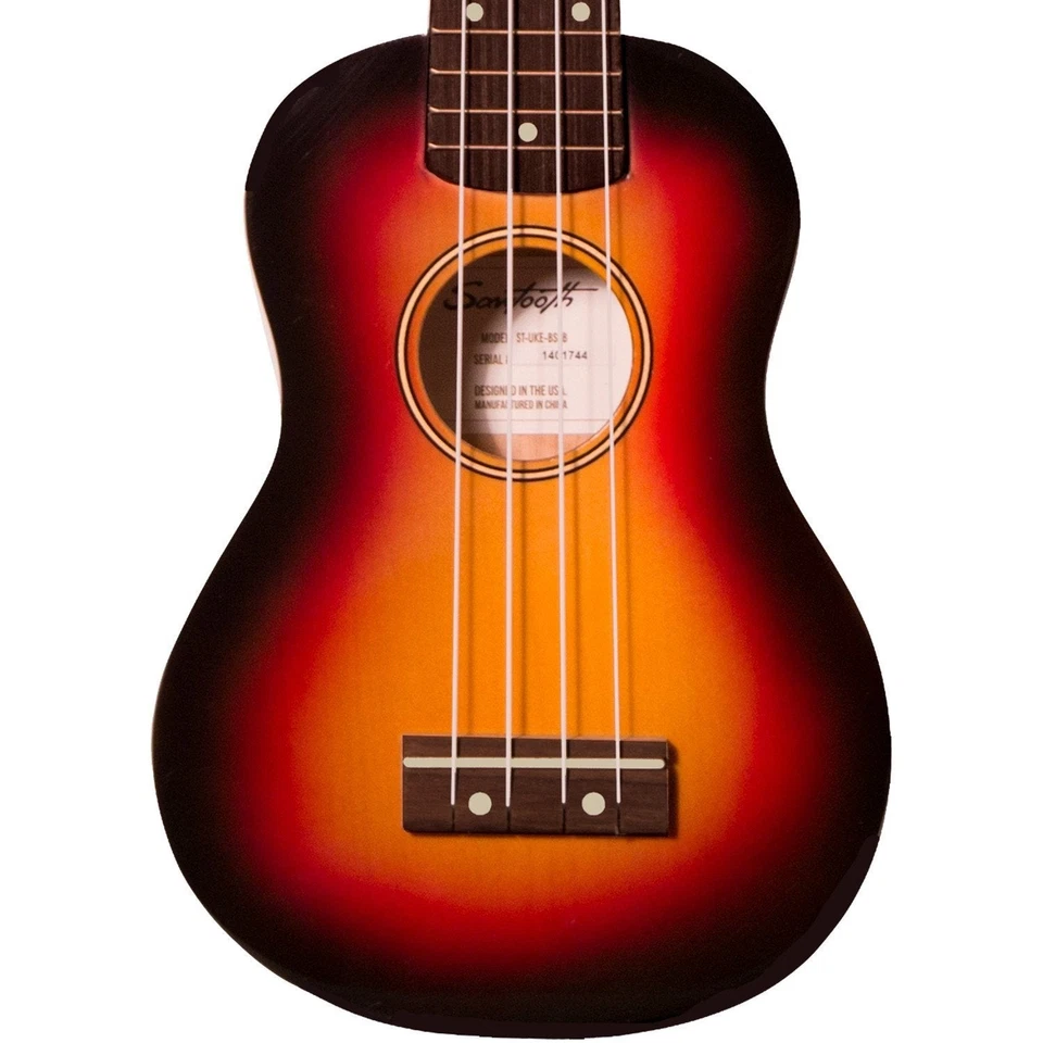 Sawtooth Basswood Sunburst Soprano Ukulele 15 Fret Beginner Student Uke - Image 3 of 4