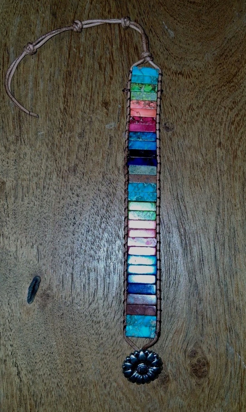 Handmade Bracelet Adjustable Different Color Gems… - image 10