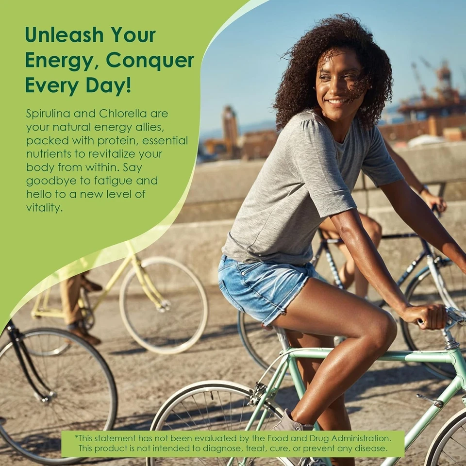 Gominolas orgánicas Spirulina Chlorella, superalimento rico en nutrientes - 60  Foto 4 de 4