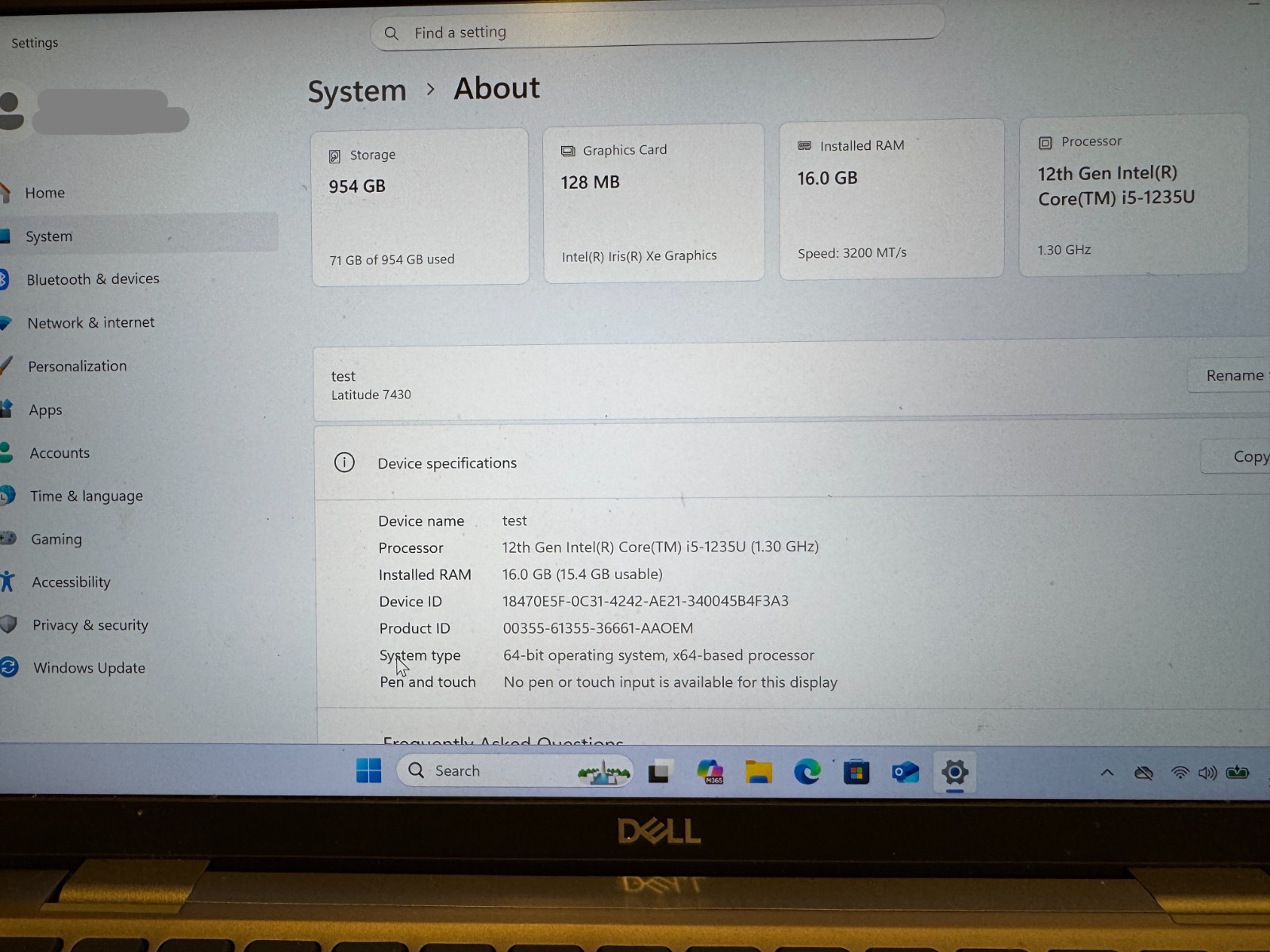 Dell Latitude 7430, 14-Inch Laptop, with Intel i5 12th Gen., 1 TB NVMe (PCI Express), Windows 11 Pro