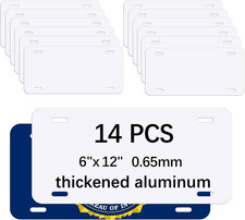 14 Pack Sublimation Plate Blanks 6"X12" X0.65Mm Metal Aluminum Plate Tag the Sig