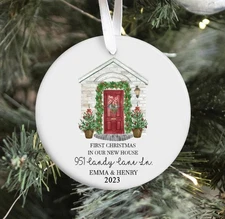 Our First House Christmas Ornament - Personalized Housewarming Gift - New Hom...