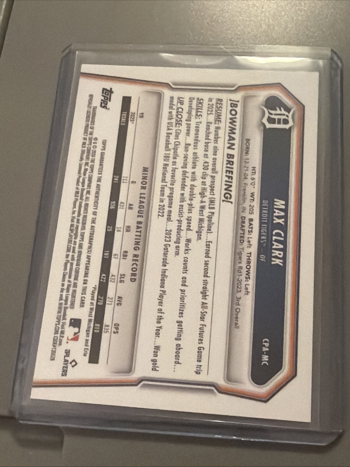 2026 Bowman Chrome Prospect Auto #CPA-MC view 2