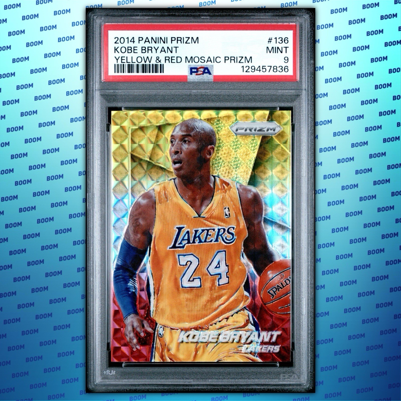 Kobe Bryant 2014 Prizm #136 Yellow & Red Mosaic Price Guide