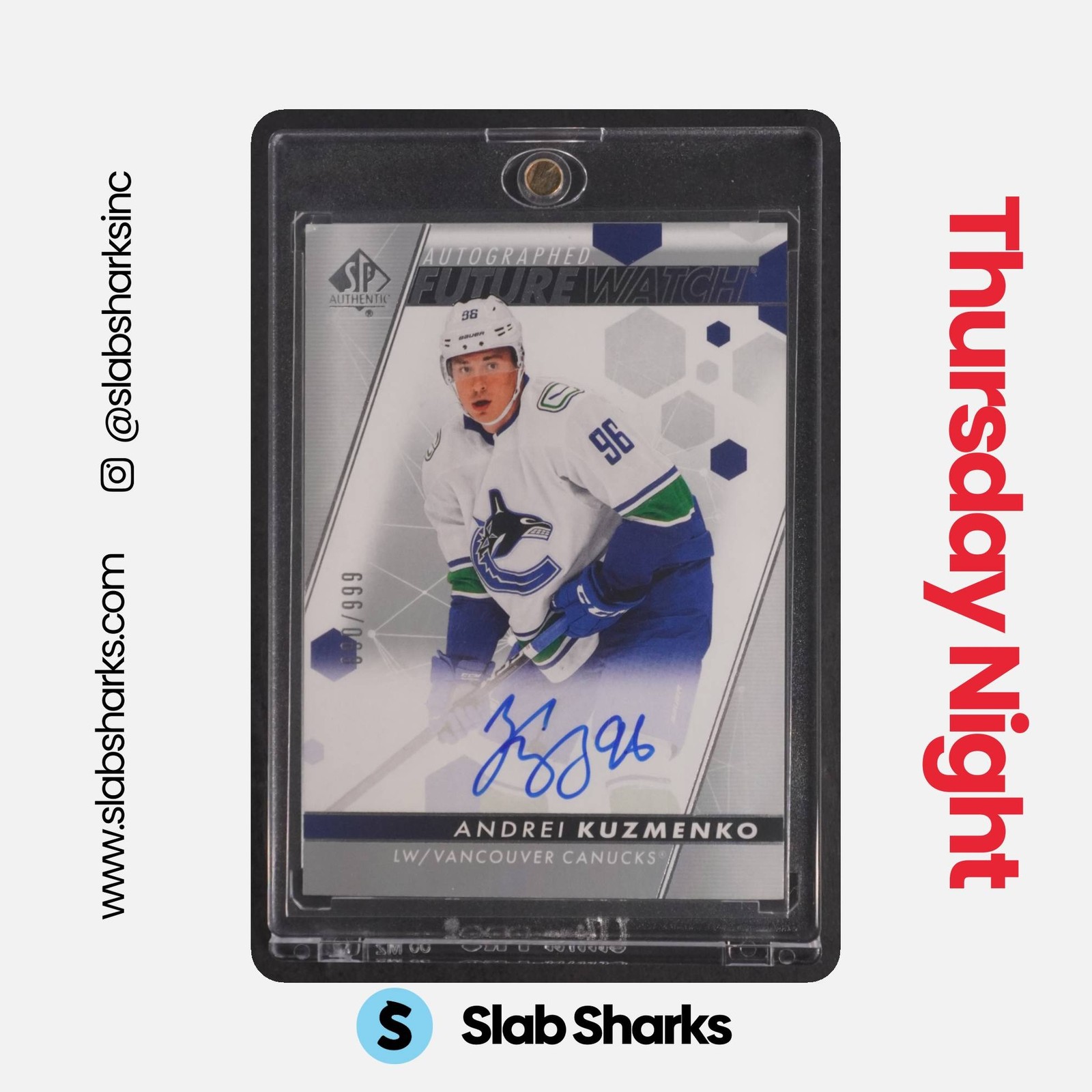 2022 SP AUTHENTIC #142 ANDREI KUZMENKO AUTO RC FUTURE WATCH ROOKIE /999