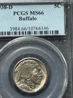 1938-D PCGS MS66 Superb Gem BU Buffalo Nickel  - Lustrous, Original, Toning!