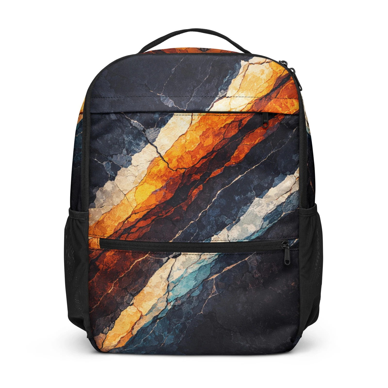 Abstract Stonewave Utility Backpack – All-Over Print, Durable Everyday Pack