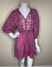 TOPSHOP PINK FLORAL BOHO STYLE BALLON SLEEVES DRESS SZ 2 NWT