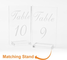 20PCS Acrylic Wedding Table Numbers 1-20 with Stands 4X6In Clear for Wedding Par