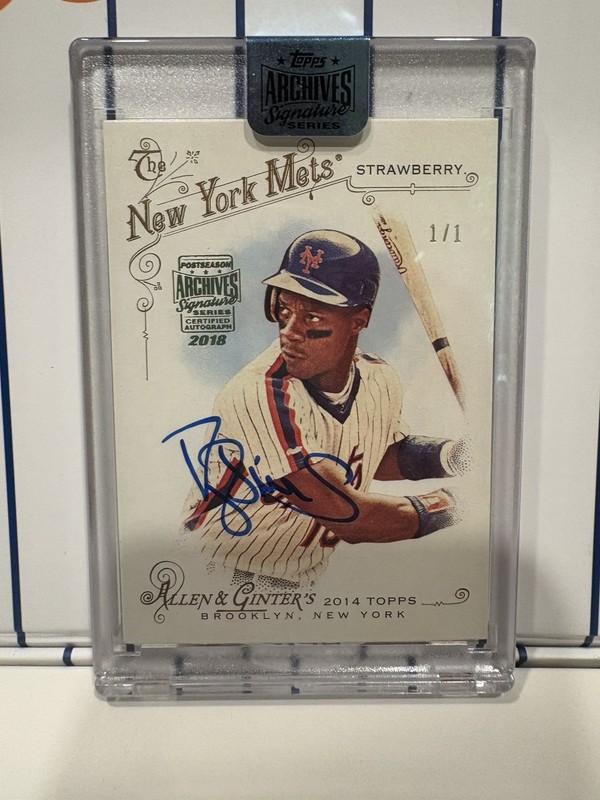 Darryl Strawberry Topps Postseason Archives Signature Series Auto 2018 1/1 Mets