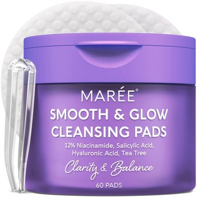 MAREE Niacinamide Toner Pads for Face   60 Count (Pack of 1), Purple