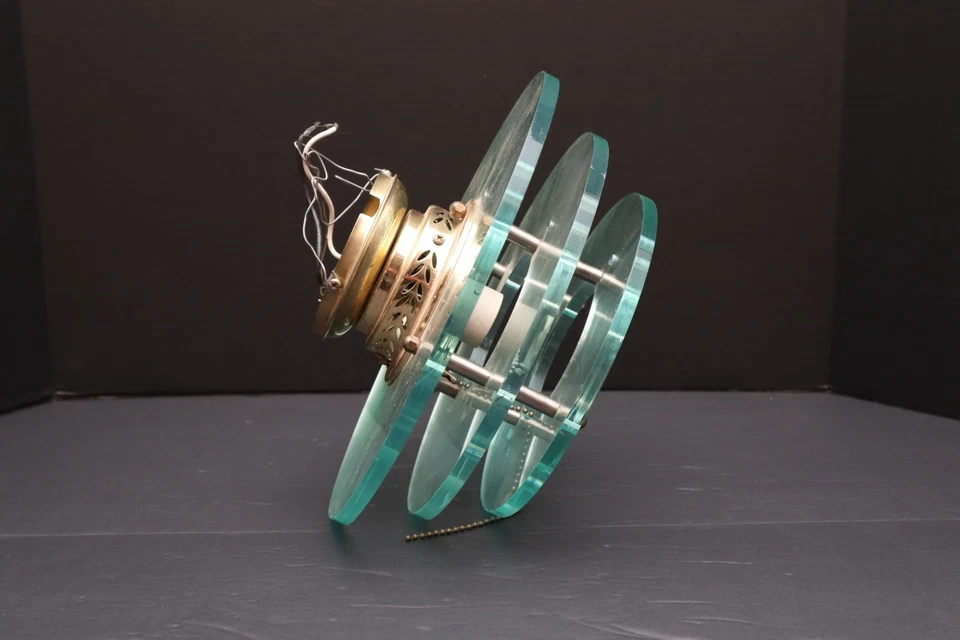 VTG Lucite Streamline Art Deco Style Flush Ceiling Fixture Pendant Chandelier - Image 4 of 4