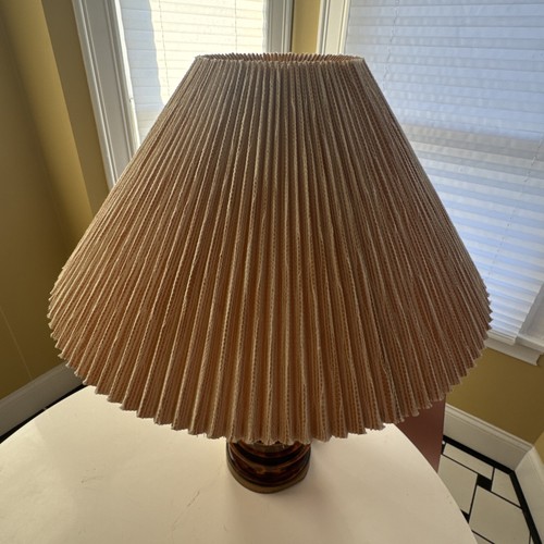 Vintage Paul Hanson Mid Century Modern Brown tortoise blown glass column lamp - Picture 13 of 17