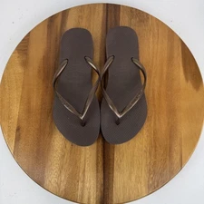 New NWOB Womens Havaianas Brown Casual Beach Flip Flop Thong Sandals Size 9/10 M