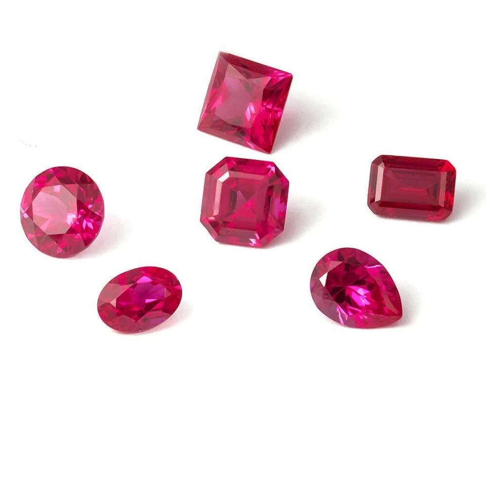 Loose Blood Red Ruby Gemstones for Pendants Rings Earrings VVS1 Asscher Oval - Image 3 of 4