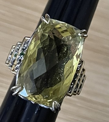 RIESIGER Edelsteine En Vogue Michael Valitutti NH Sterling Zitrone Limette ORO VERDE RING GRÖSSE 7
