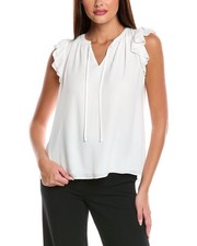 T Tahari Solid Woven Blouse Women's
