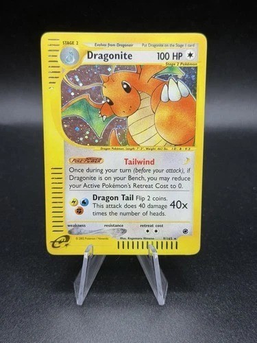 2002 Expedition Dragonite Holo Foil Rare 9/165 E-Reader Series WOTC Pokemon