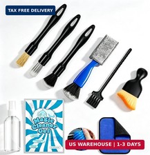 9 Pcs Car Detailing Brushes Kit, Car Interior Cleaning Tool with Cleaning Gel 