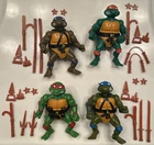 1988 TMNT Teenage Mutant Ninja Turtles Set / 4 + Splinter All Complete W Cards