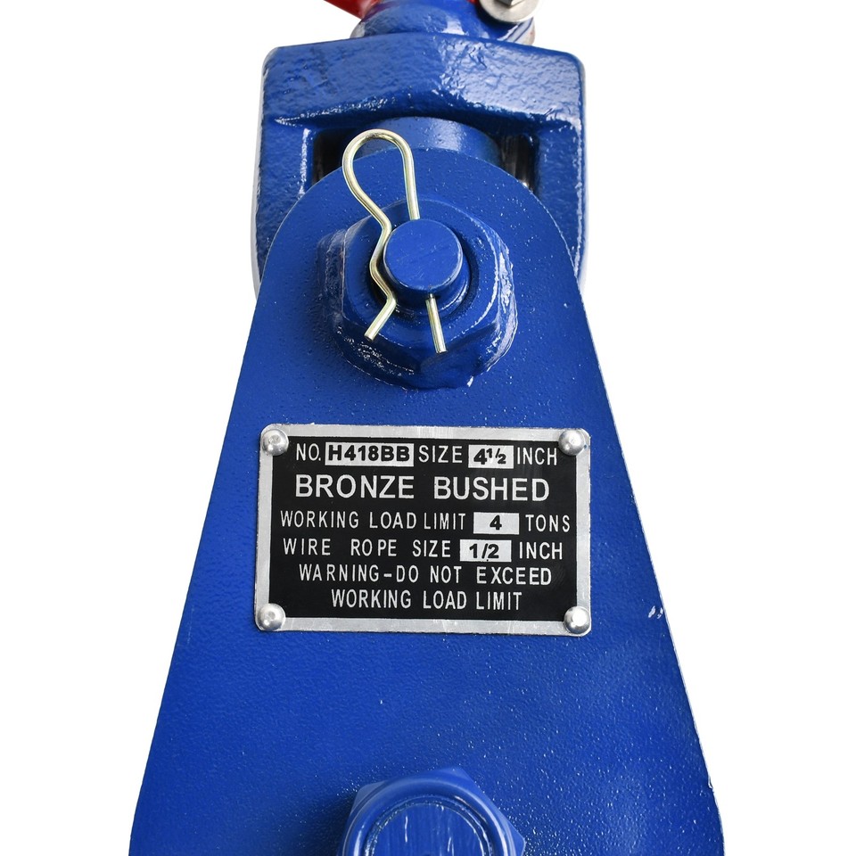 4 Ton Snatch Block with Swivel Hook & Safety Latch 4-1/2