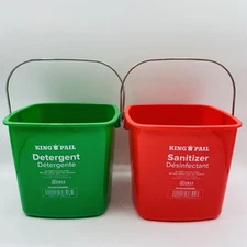 Small Green & Red Detergent and Sanitizing Cleaning Bucket