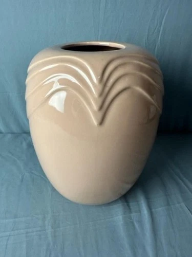 Vintage McCoy Art Pottery Vase in Peach 458 on bottom Made in USA 13" High ssc