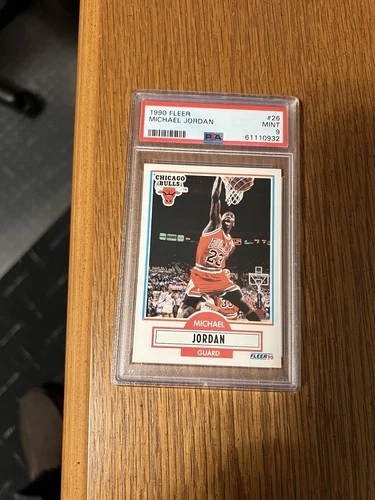 1990 Fleer Basketball Michael Jordan Card  Bulls  PSA 9 Mint