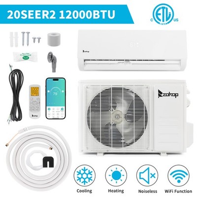 12000 BTU Mini Split Air Conditioner & Heater Ductless Inverter 20 SEER2 + Wifi