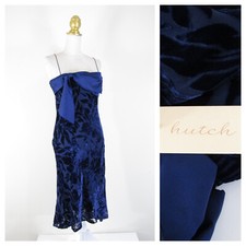 Hutch Anthropologie Navy Blue Andina Bow Front Midi Dress Size S 4 6 $278