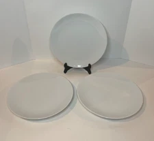World Market Solid White Round Coupe Dinner Plates 11” Lot Of 3
