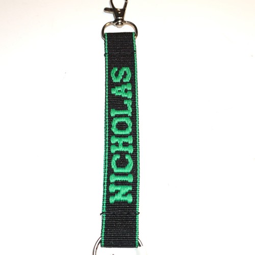 Key Chain Embroidered Lanyard Ring Clasp Choose Name or Fun Phrase 6" Colorful - 第 118/205 張圖片