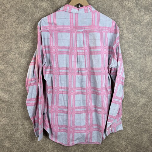 Reyn Spooner Hawaiian Shirt - XL - Pink & Gray Geometric Plaid - 100% Cotton - Picture 8 of 8
