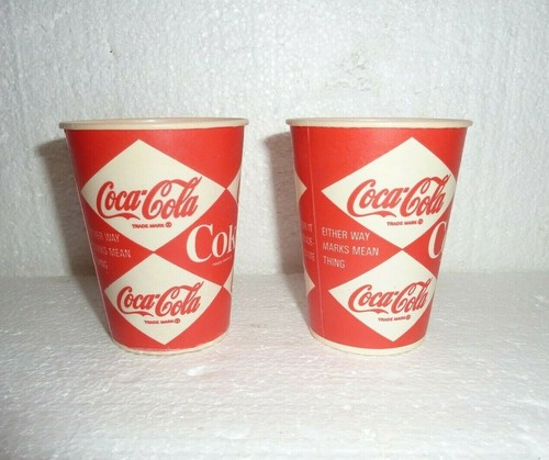 2 NOS Vintage 1960s Coke Coca Cola Diamond 9 oz Lily Waxed Paper Cups ...