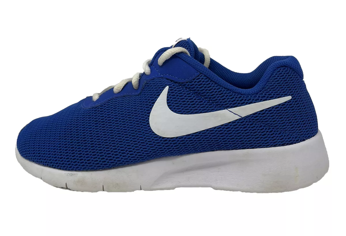 Nike Tanjun Youth Royal Blue White Size 5.5 Y Wide Shoes AR9864 400 EUC