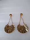 <!--F#f_0-->!4KT Gold Plated Genuine Citrine Gemstone Earring 14Kt Gold Post.<!--F/-->