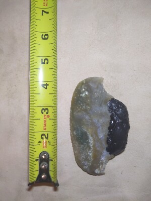 Flint Knapped Native American Knife Ulu With Pine Pitch Glue Handle